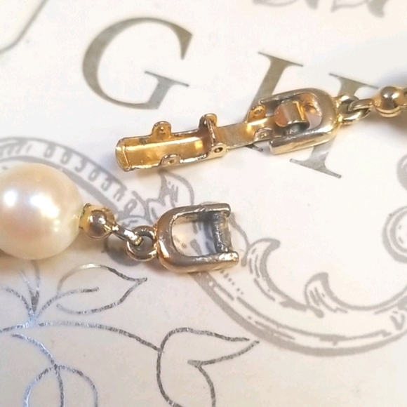 Vintage 1950s Mid Century Faux Pearl Gold Tone Necklace - Picture 10 of 14